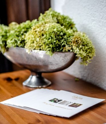 hotel, broschüre, deko,